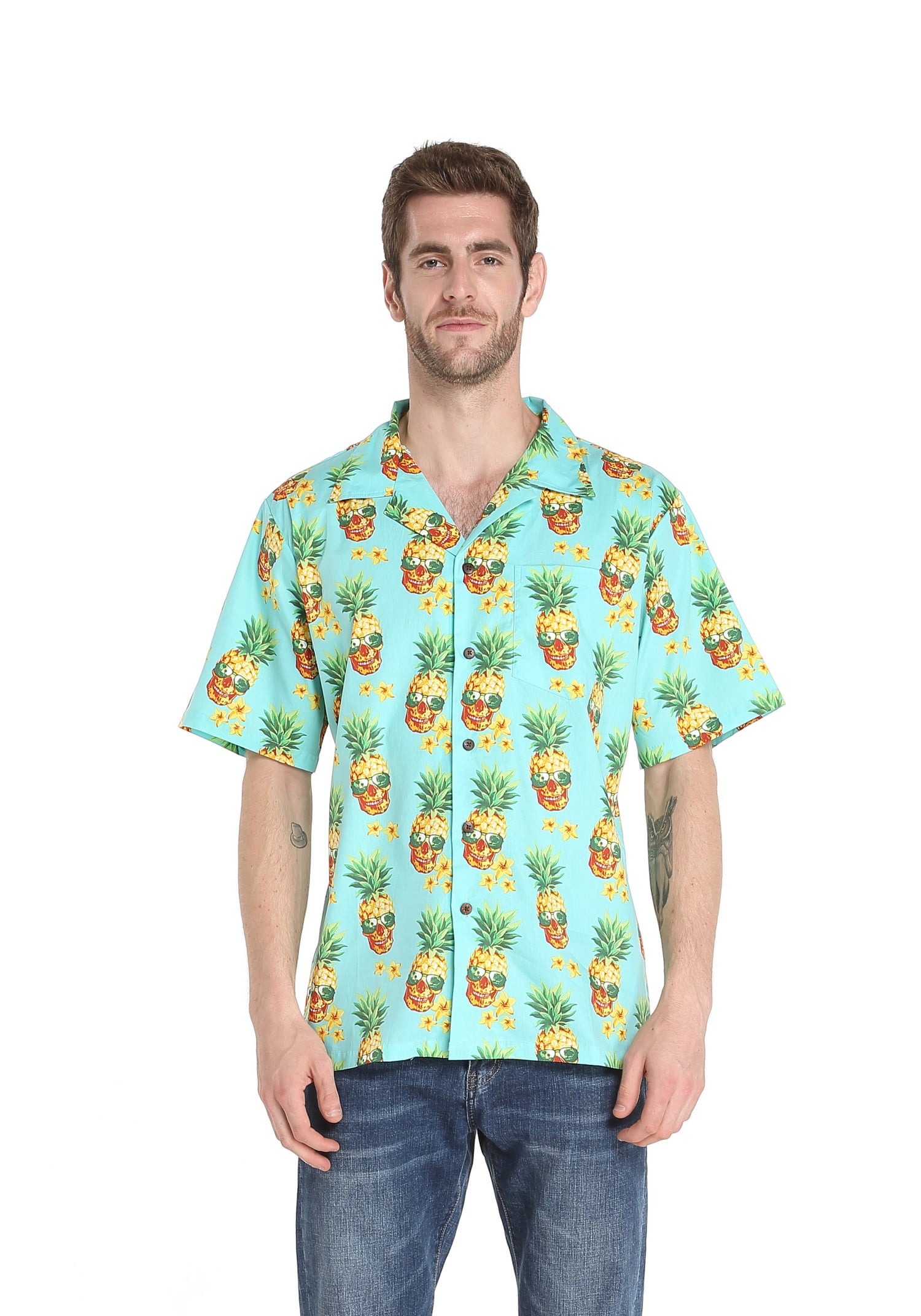 Hawaii Hangover Men's Hawaiian Shirt Aloha Shirt M Halloween Pineapple ...