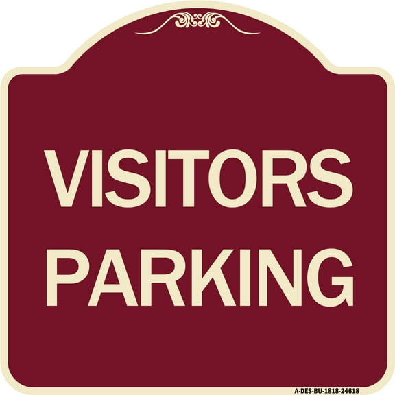 SignMission Designer Series Sign - Visitors Parking | Burgundy 18" X 18" Heavy-Gauge Aluminum Architectural Sign | Protect Your Business & Municipality | Made in the USA