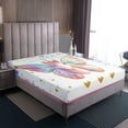 YST Unicorn Kids Fitted Sheet, Girls Butterfly Bed Sheet Queen Unicorn