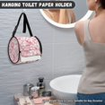 thumbnail image 4 of ZIATUBLE Cherry Blossom Travel Toilet Paper Holder Round Paper Towel Storage Bag Foldable Paper Towel Dispenser Kitchen Paper Towel Storage Case Universal Camping Tissue Box, 4 of 7