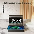 thumbnail image 3 of Alarm Clock with Wireless Charging for bedrooms, Heavy Sleepers, Travel, Teens, Digital Smart Desk Clock, Dual Alarms, 4 Level Brightness, Foldable Design,Build-in Battery, 3 of 8