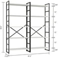thumbnail image 6 of 2 Pieces 5 Tiers Bookshelf, Classically Tall Bookcase Shelf, Industrial Book Rack, Modern Book Holder in Bedroom/Living Room/Home/Office, Storage Rack Shelves for Books/Movies-White, 6 of 8