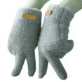 thumbnail image 1 of Touchscreen Gloves Solid Color Thick Non-slip Unisex Winter Gloves Warm Gloves, 1 of 10