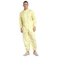thumbnail image 3 of Kaerm Men's One Piece Work Coveralls Jumpsuits Long Sleeves Front Zipper Workshop Body Suits Yellow 4XL, 3 of 7