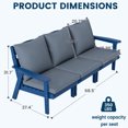 thumbnail image 7 of FOOWIN 7-Piece Patio Furniture Set, HDPE Outdoor Conversation Set with 5 Seating & Cushions, Perfect Patio Sofa Set for Garden, Porch, Backyard, Navy Frame with Grey Cushion, 7 of 7