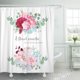 thumbnail image 1 of ABPHQTO Cortina de ducha Floral Mix Wreath blanco y burdeos rojo peonía rosa 160x180 cm, 1 of 1