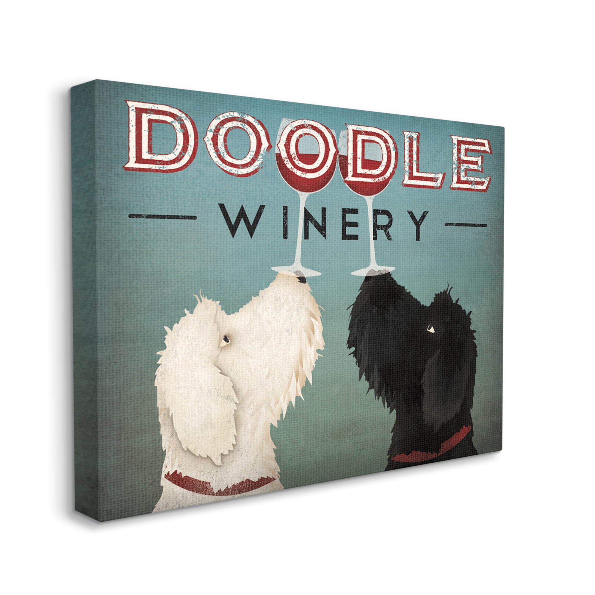 Stupell Industries Antique Winery Dogs Sign Graphic Art Gallery Wrapped Canvas Print Wall Art, Design by Ryan Fowler