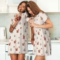 thumbnail image 4 of Wukai Cute Squirrel Print Women's Loose Short Sleeve Nightgown, Soft Sleep Dress for Comfortable Relaxation, Casual Lounge Wear, 4 of 6