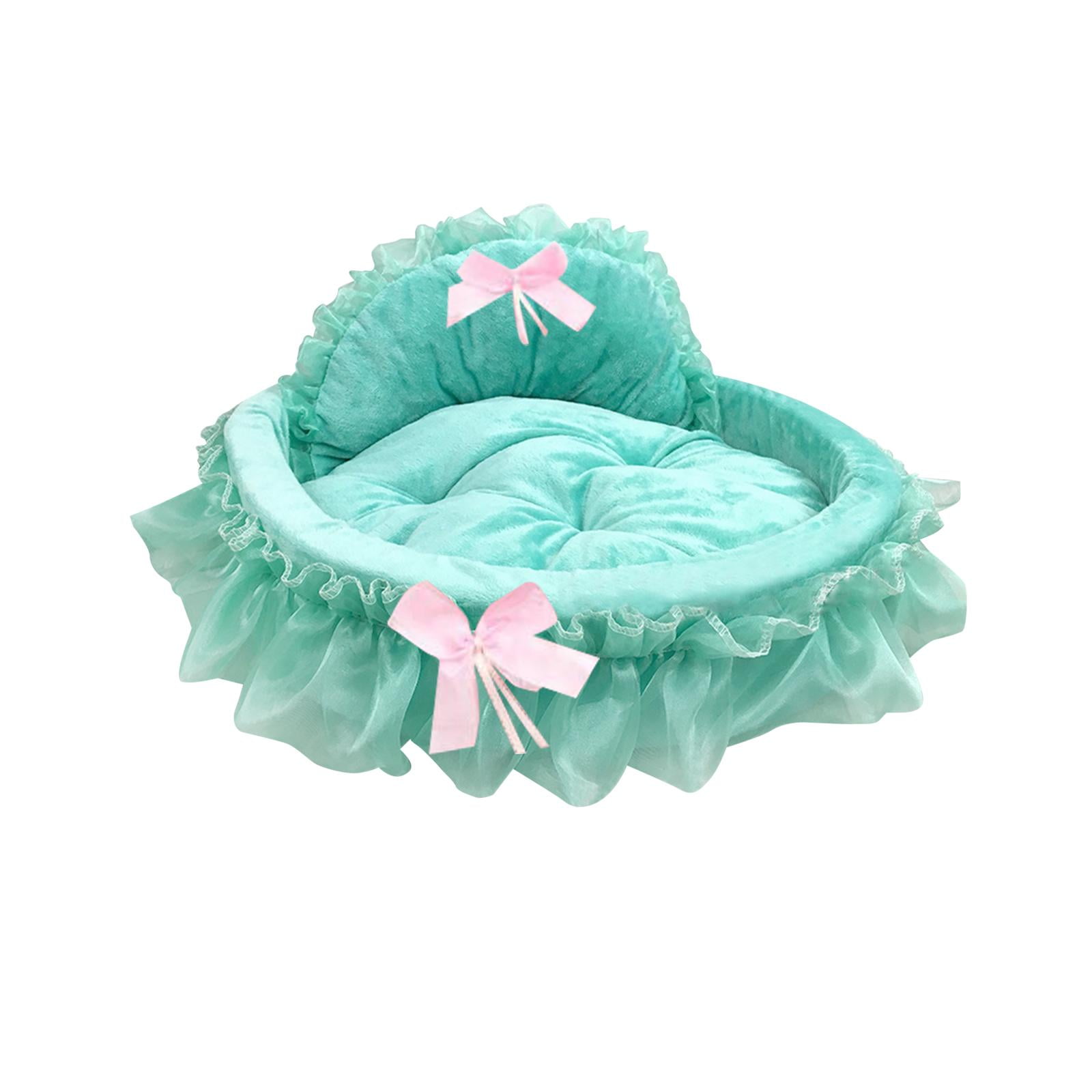 Pink Princess Dog Bed, Lace Cat Bed Sleeping luxury Washable Lovely Kennel Sleeping Bed Large
