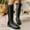 Black, variant on JUSLIO Womens Boots Chunky Heel Boots Comfort Round Toe Solid Color Fashion Casual Slip On Low Heels Boots for Women