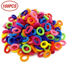 Coxeer 100pcs Girls Hair Ties Assorted No Crease Elastic Hair Ties