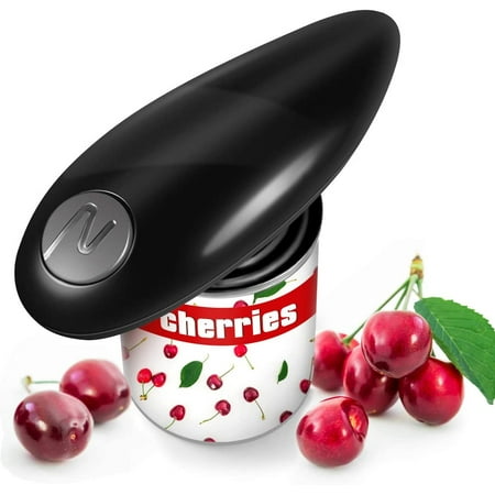 Electric Can Opener Battery Powered Smooth Edge Automatic Electric Can Opener Best Kitchen Gadget Arthritis & Seniors Kitchen Gift Black