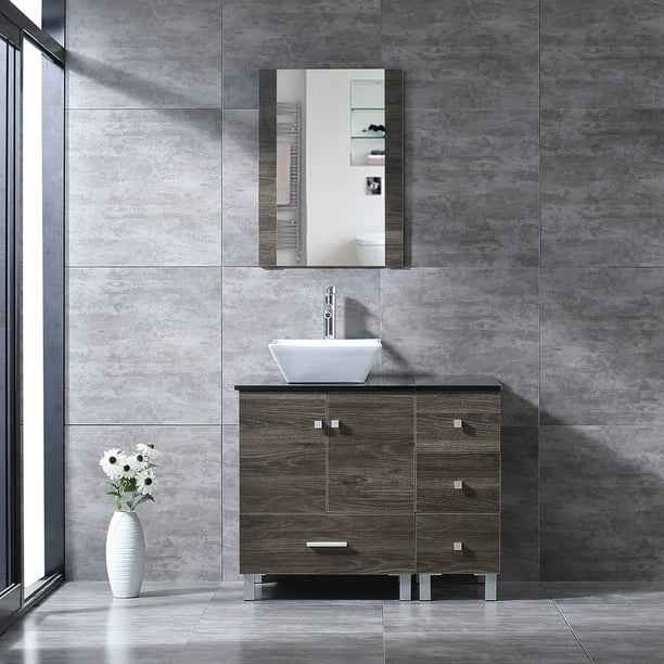 36 Bathroom Vanity Wood Cabinet, 36 Bath Vanity Combo