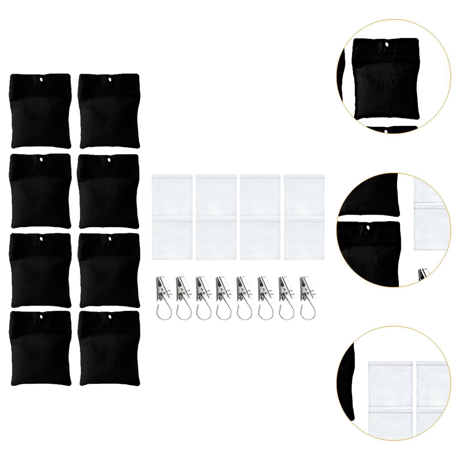 QSTDGVPW 8 Pieces Outdoor Curtain Weights Practical Heavy Duty for Wind Outside Patio Black