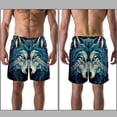 thumbnail image 3 of luoweisi Men's Beach Shorts Quick Dry Swim Trunks with Mesh Lining Wolf S, 3 of 5