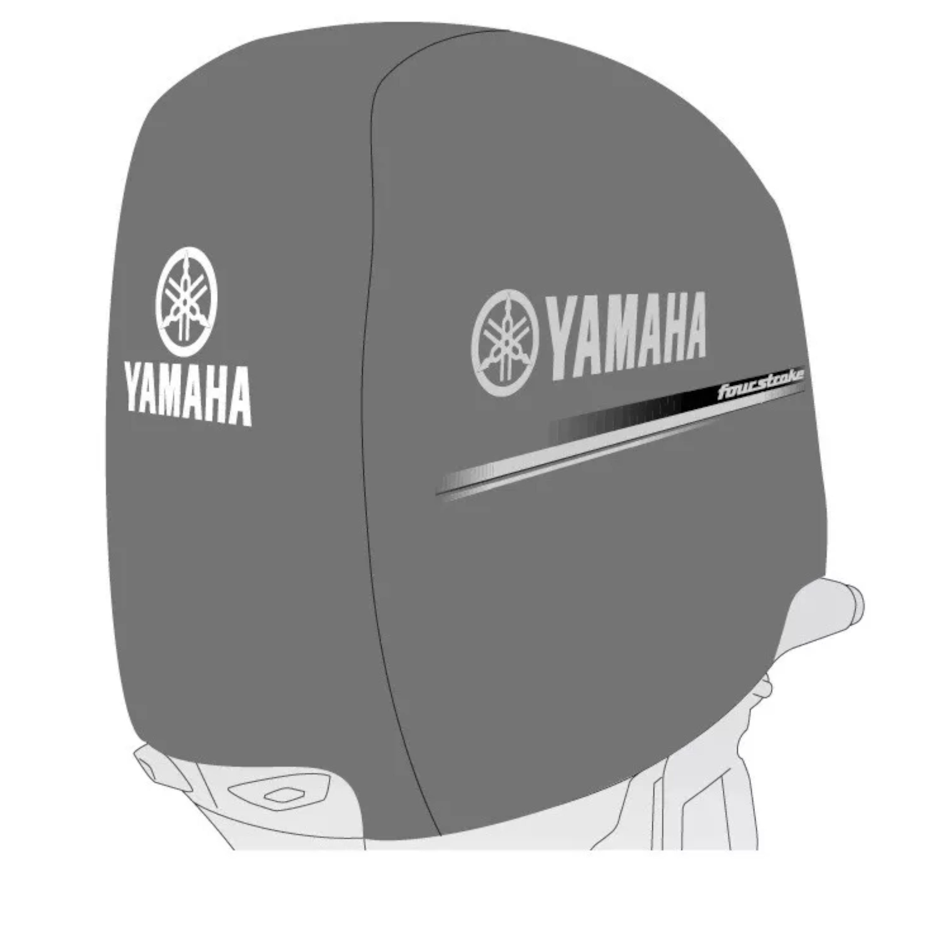 Yamaha New OEM, Heavy Duty Polyester Non-Vented Motor Cover, MAR-MTRCV-11-V8