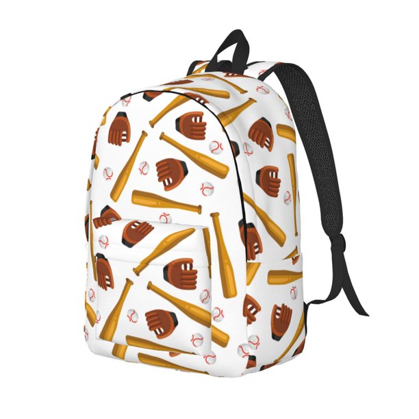 Disketp Baseball Sport Mochila de Lona Estampada, Mochila Escolar de Viaje Ligera para Estudiantes y Portátil-Medium