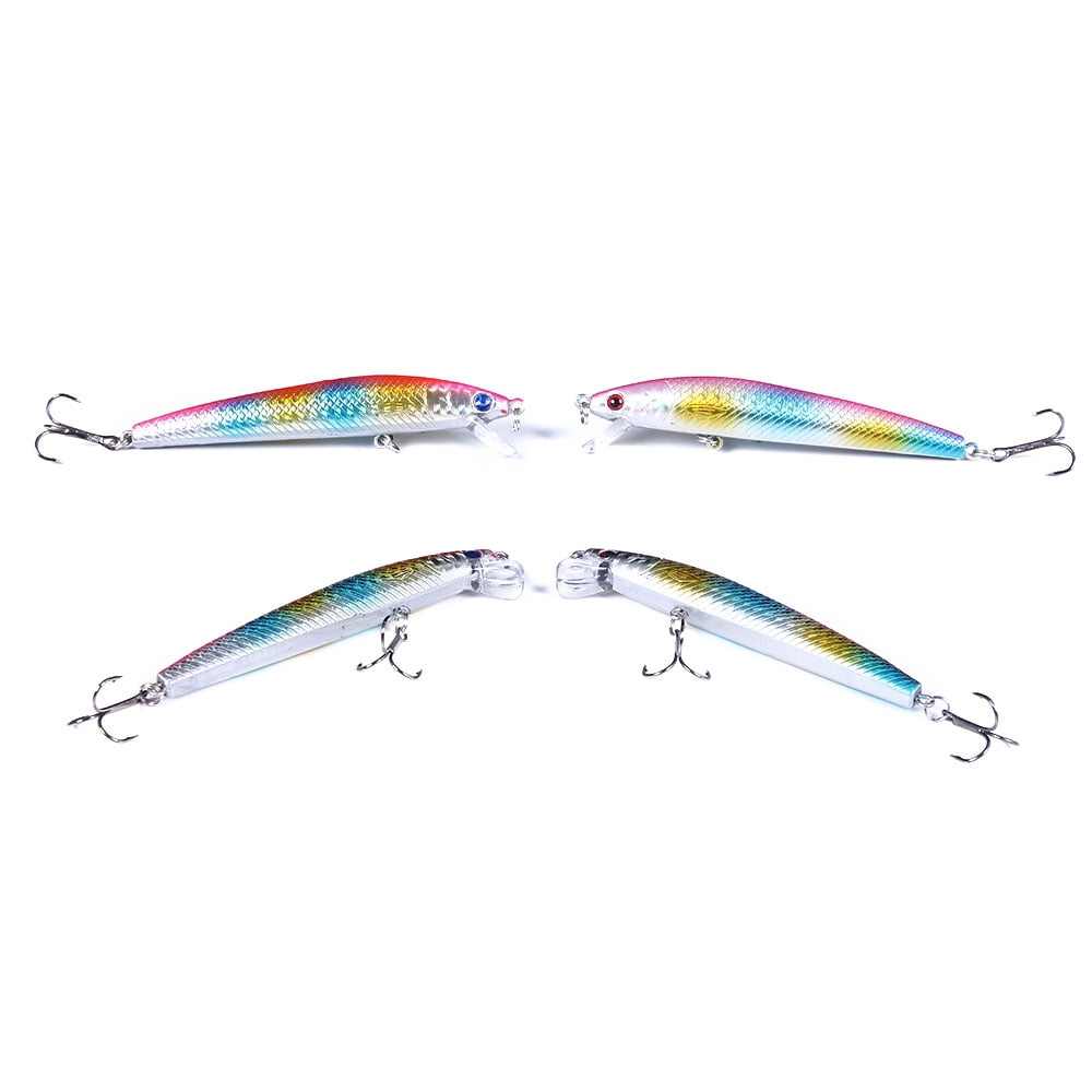 HENGJIA Minnow Bass Fishing Lures, Jerkbait Lure Set Hard Baits Crankbait for Catfish Trout Walleye Fishing Bait 12Pcs/kit, 3.74in/0.3oz