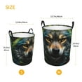 thumbnail image 3 of Susaid Realistic Style Colorful Wolf Print Waterproof Oxford Cloth Storage Circular Laundry Hamper BasketCapacity for Home-Medium, 3 of 6