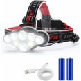 thumbnail image 1 of Linterna frontal recargable, súper lúmenes 18000, 8 modos de iluminación LED, potente linterna frontal, lámpara manos libres para acampar, pescar, andar en bicicleta y hacer senderismo, certificación, 1 of 5