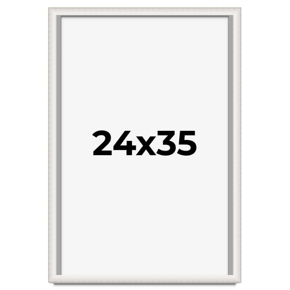 24x35 Shadow Box Silver Brushed Striped Display Frame | 1.625 Inches Deep | 1 Inch Moulding Width |