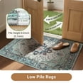 thumbnail image 3 of NewBuros Area Rugs 5'x7' Non-Slip Washable, Floral Vintage Distress Print Pattern Low Pile Soft Indoor Rugs for Living Room Bedroom Dining Room, Teal Colorful, 3 of 11