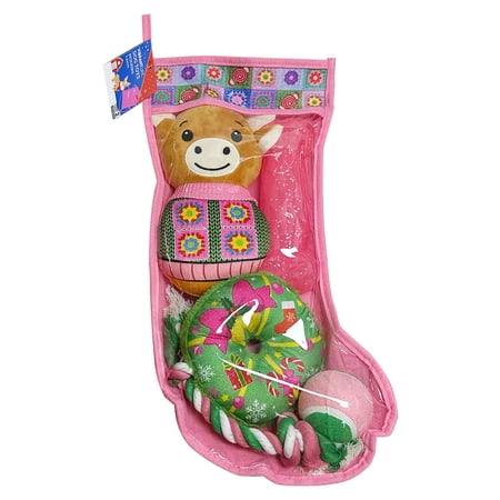 Vibrant Life Holiday 5 Pieces Dog Toy,Pink