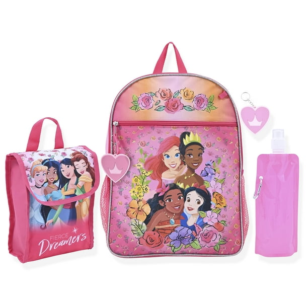 Mochila Disney Princess para niños pequeños con juego de 6 piezas