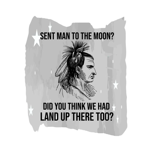 Sent Man To The Moon Native American Silhouette Motivating Quote Decal Wall Art Sticker Designs Vinyl Stickers For Home House Walls Rooms Windows Bedroom Decoration Size (26x26 inch)