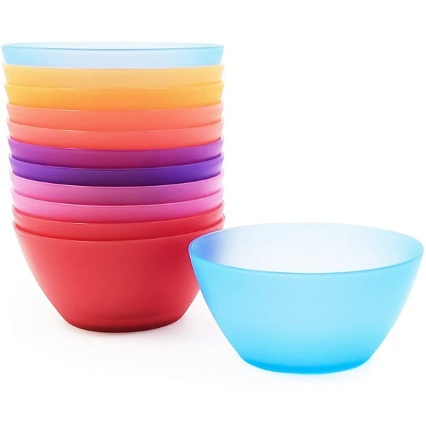 Plastic Bowls Set Of 12 Pieces,25oz,Unbreakable Reusable Dinner