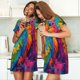 thumbnail image 4 of Easygdp Vibrant Parrot Splash Art Camisón de manga corta para mujer, informal, estampado, 4 of 6