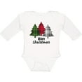 thumbnail image 3 of Inktastic Merry Christmas Plaid Trees Boys or Girls Long Sleeve Baby Bodysuit, 3 of 5