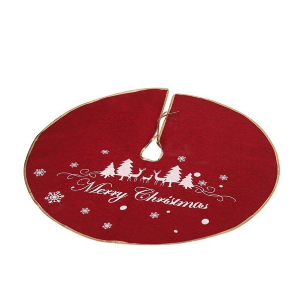 Decoraciones navideñas 98 cm Faldón para árbol de Navidad bordado a máquina con letras