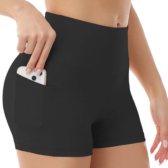 SAHFX Biker Shorts Women with Pockets,High Waisted Yoga Workout Gym Spandex Tummy Control Shorts,Yoga Shorts for Women Fitness Athletic Workout Running Shorts,Compression Shorts