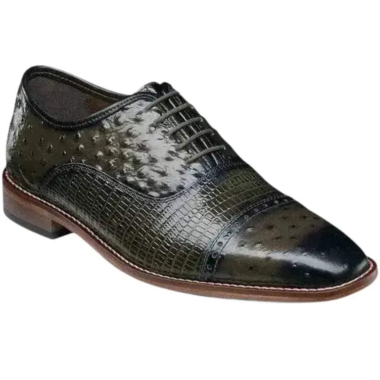 25527 Stacy Adams Leather Shoes Rodano Ostrich Lizard Print  display picture 3