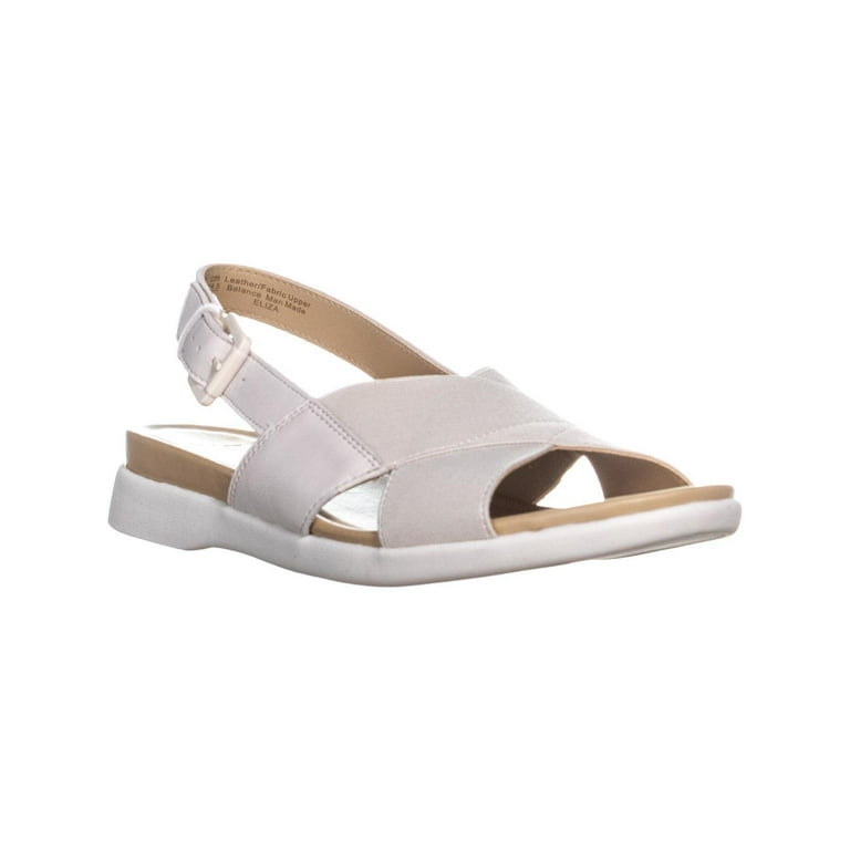 Womens Eliza Flat Ankle Strap Sandals Alabaster Leather 7.5 N US Walmart