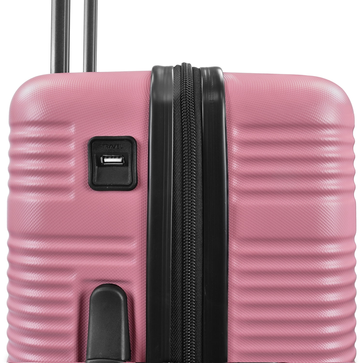 Travel Select Jaylen Hardside Spinner Luggage Set w/ USB Port, Pink, 3-Piece (22/26/30)