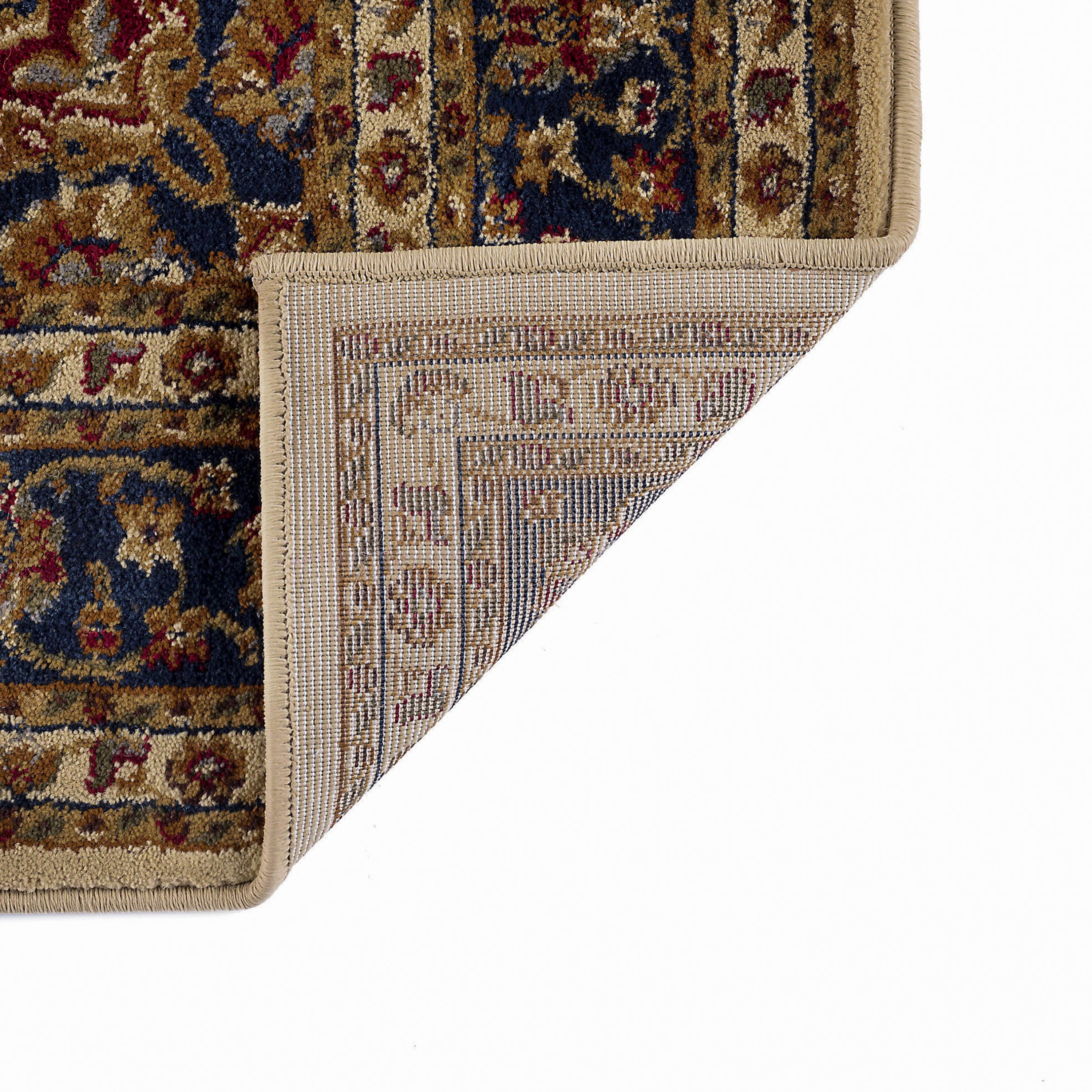 Sensation Transitional 9' x 12' Ivory and Scarlet Polypropylene Indoor Area Rug