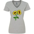 thumbnail image 3 of Inktastic Pair of Sunflowers Women's V-Neck T-Shirt, 3 of 5