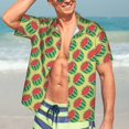 thumbnail image 5 of Lsque Summer Watermelon pattern Hawaiian Shirt for Men, Unisex Summer Beach Casual Short Sleeve Button Down Shirts-Small, 5 of 9