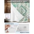 thumbnail image 5 of No Hook Shower Curtain with Snap-in Liner, Turquoise Boho Waterproof Fabric Bathroom Curtains, Vintage Abstract Art Floral Ethnic Tribe Bath Curtains & Mesh Top Window 60"x72", 5 of 9