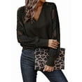 thumbnail image 2 of Womens Long Sleeve Shirts V-Neck Lace Tops Business Casual Blouses Tee Trendy Fall Fashion Outfits Clothes Black XL, 2 of 7