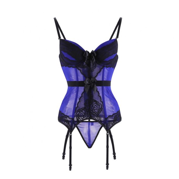 Plus Size Strappy Bustier, Corset Lingerie for Women, See Through