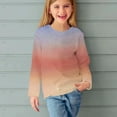 thumbnail image 5 of Cethrio Long Sleeve Tops for Girls, Pullover Crew Neck Gradient Kids Clothes Multicolor Size 3-4 T, 5 of 6