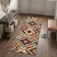 thumbnail image 3 of Bohemian Plaid Washable Area Rug 2 x 6 ft Boho Southwestern Tribal Vintage Geometric Checkered Soft Non‑Slip Rugs Stain Repellent Indoor Mats for Long Hallway, Kitchen Runner, Corridor Laundry, 3 of 9