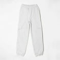 thumbnail image 6 of Ltctricy Girls' Cargo Joggers Children Lightweight Elastic Waist Pull on Cinch Bottom Sweatpants Casual Athletic Pants(White,13-14 Years), 6 of 7