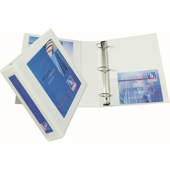 "Framed View Heavy-Duty Binders, 3 Rings, 2"" Capacity, 11 X 8.5, White | Bundle of 5 Each"