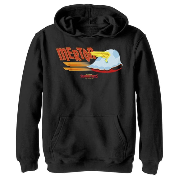 Boy's DC League of Super-Pets Merton Wing Shell Pull Over Hoodie Black Small