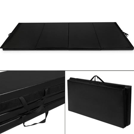 Costway Black 4'x10'x2" Thick Folding Panel Gymnastics Mat Gym Fitness Exercise Mat