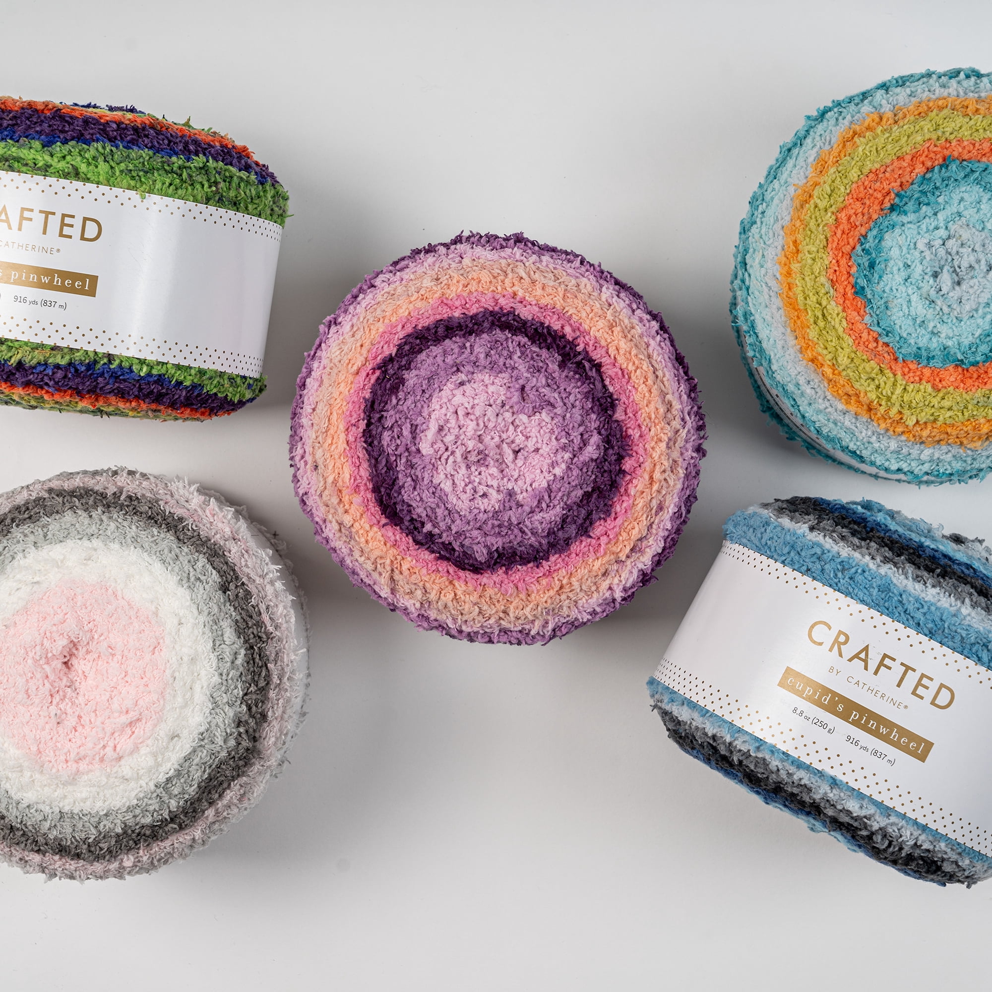 Crafted by Catherine Blue Grey Cupid's Pinwheel Light Yarn, 916 yards, 8.8oz/250g (2 Pack)
